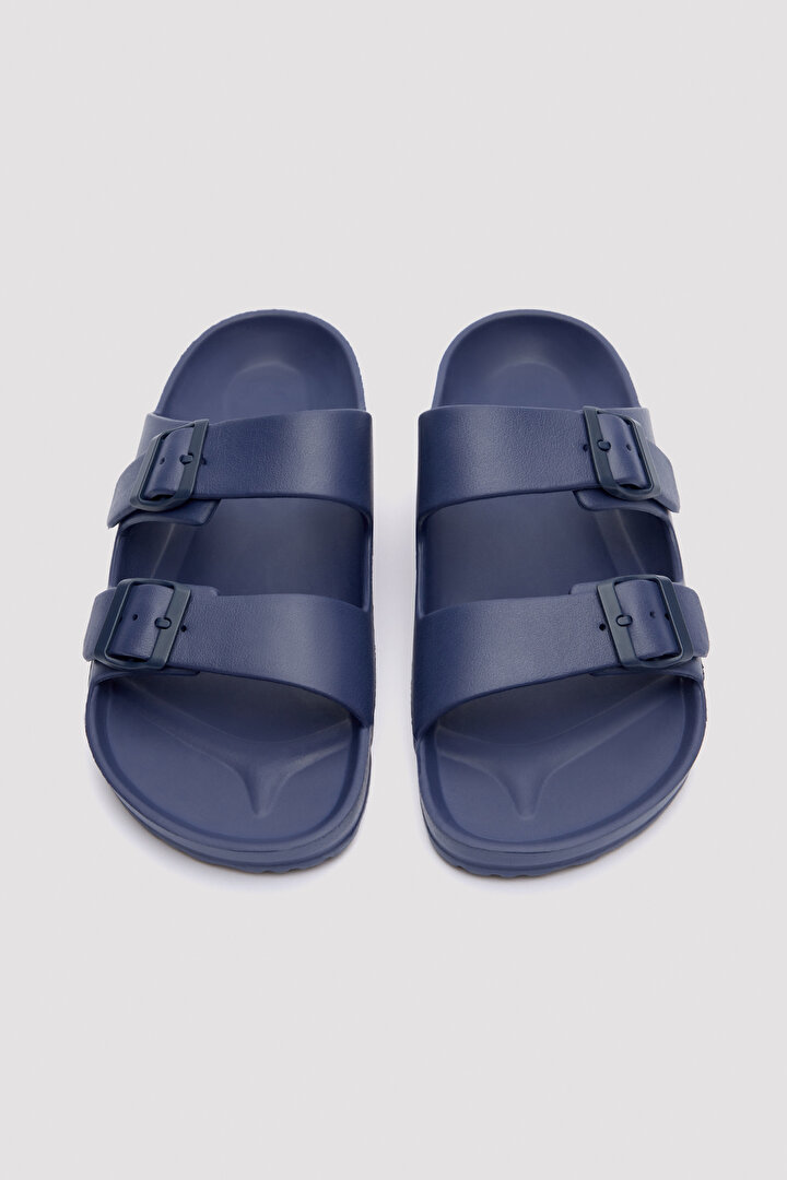 Men Mario Navy Blue Slippers - 1