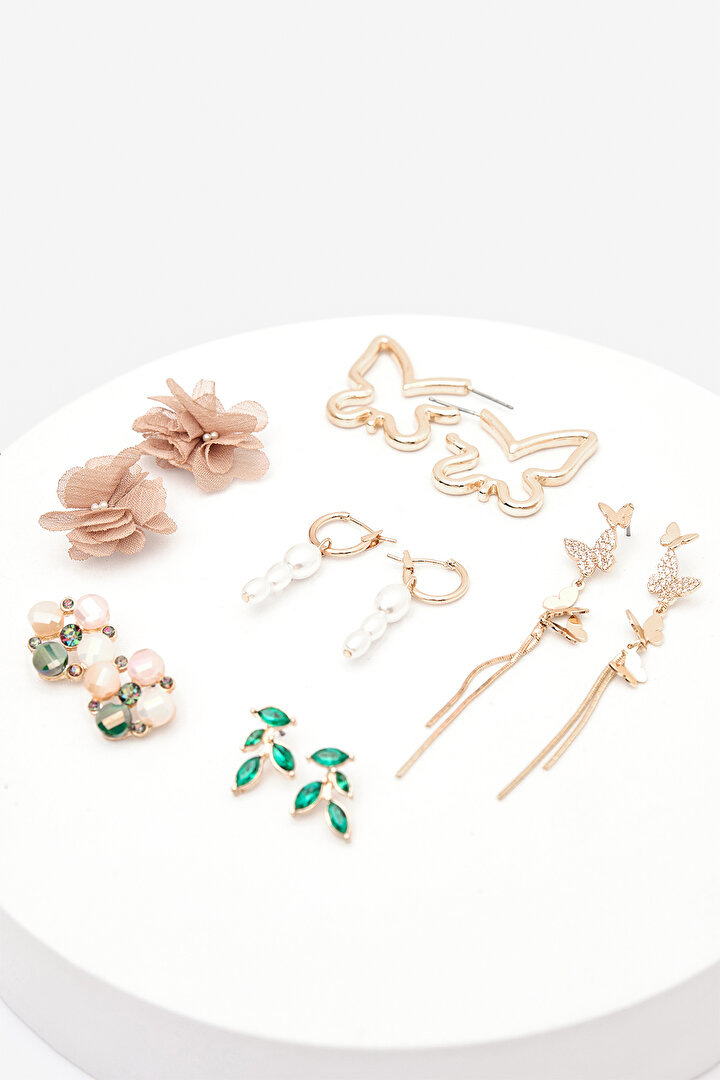 Flower Golden Earrings Set - 2