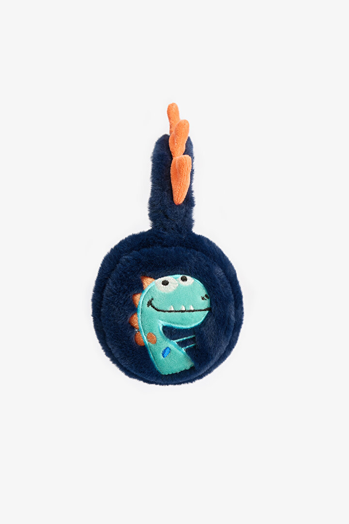 Lacivert Kız Çocuk Eğlenceli Dinozorlu Yumuşak Dokulu Kulaklık - 2