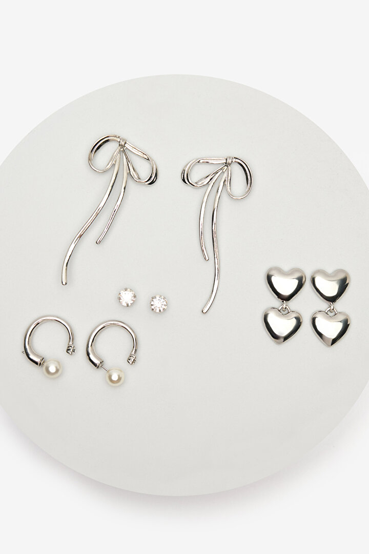 Drop Silver Earrings Set - 1