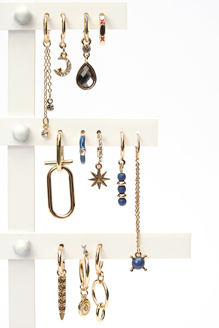 Fiona Altın Rengi Küpe Set - 1