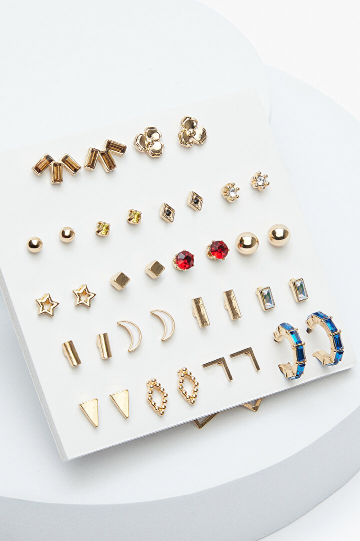 Altın Rengi Küpe Set - 1