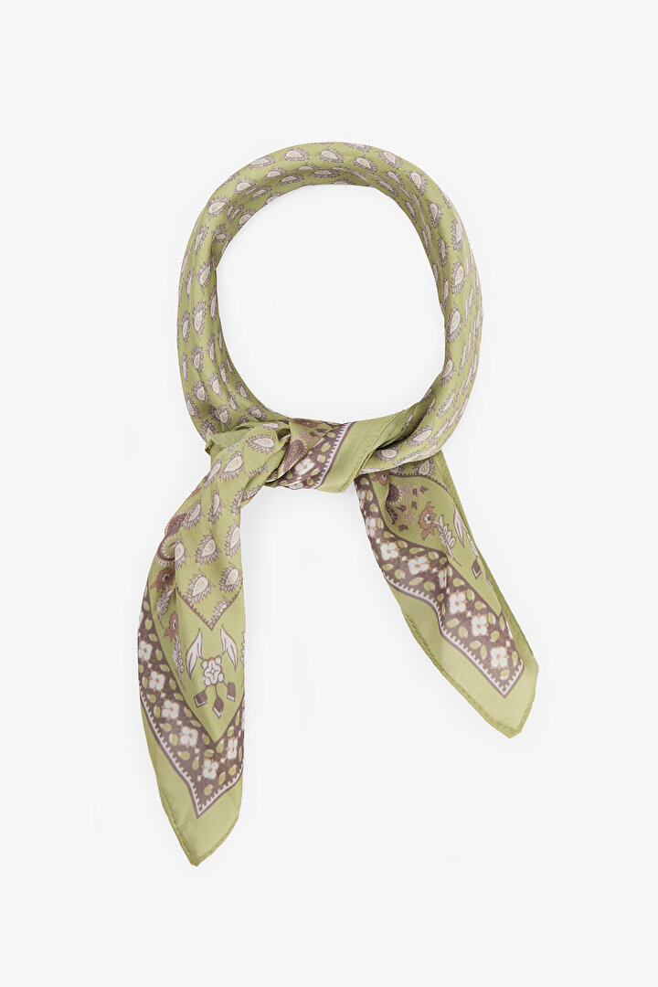 Ekru Denisa Şal Desenli Bandana - 1