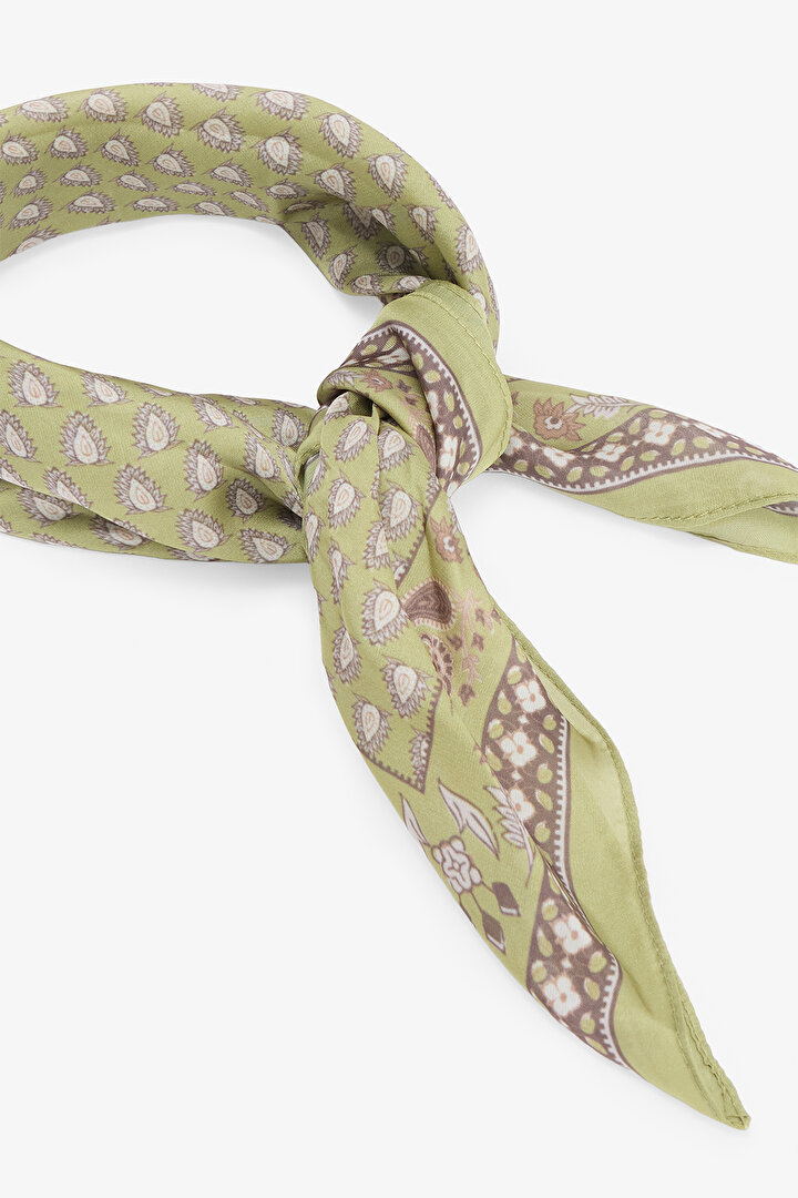 Ekru Denisa Şal Desenli Bandana - 2