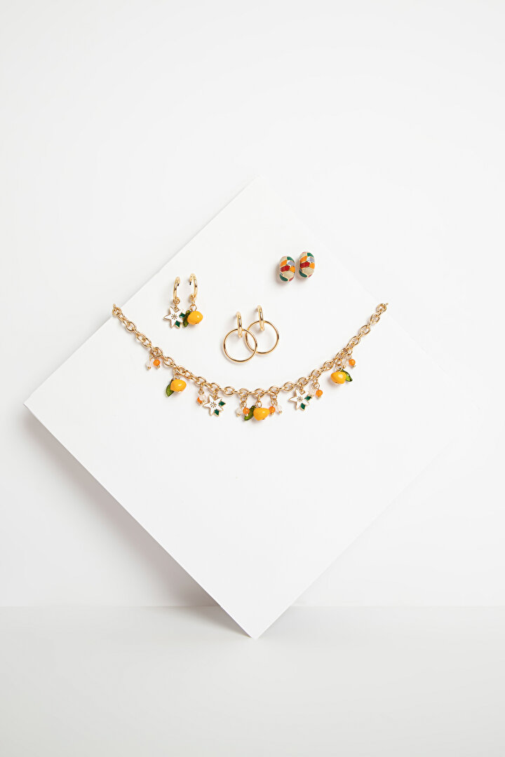 Orange Küpe Set - 2