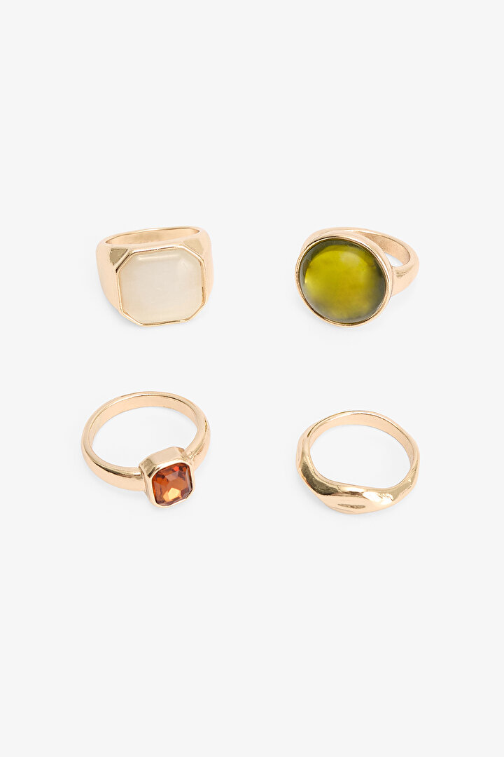 Gold Color Elisa 3-Piece Ring Set - 2