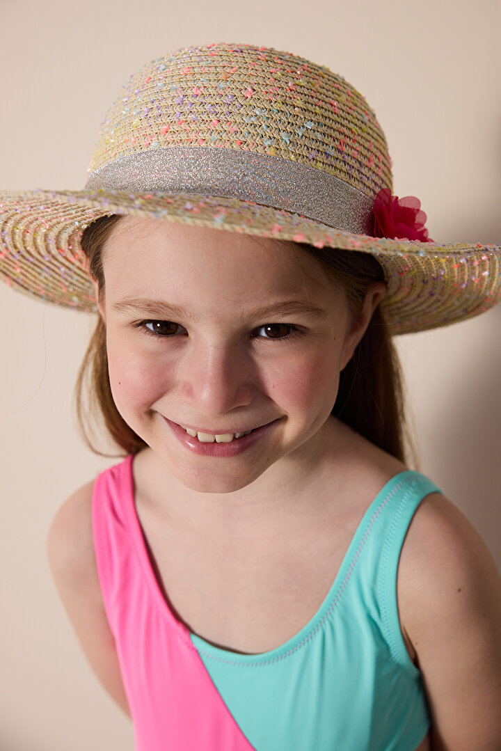 Girls Silver Multi Colour Hat - 1