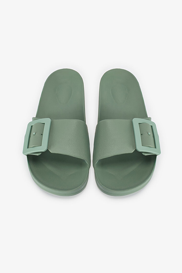 Yeşil Big Buckle Terlik - 1