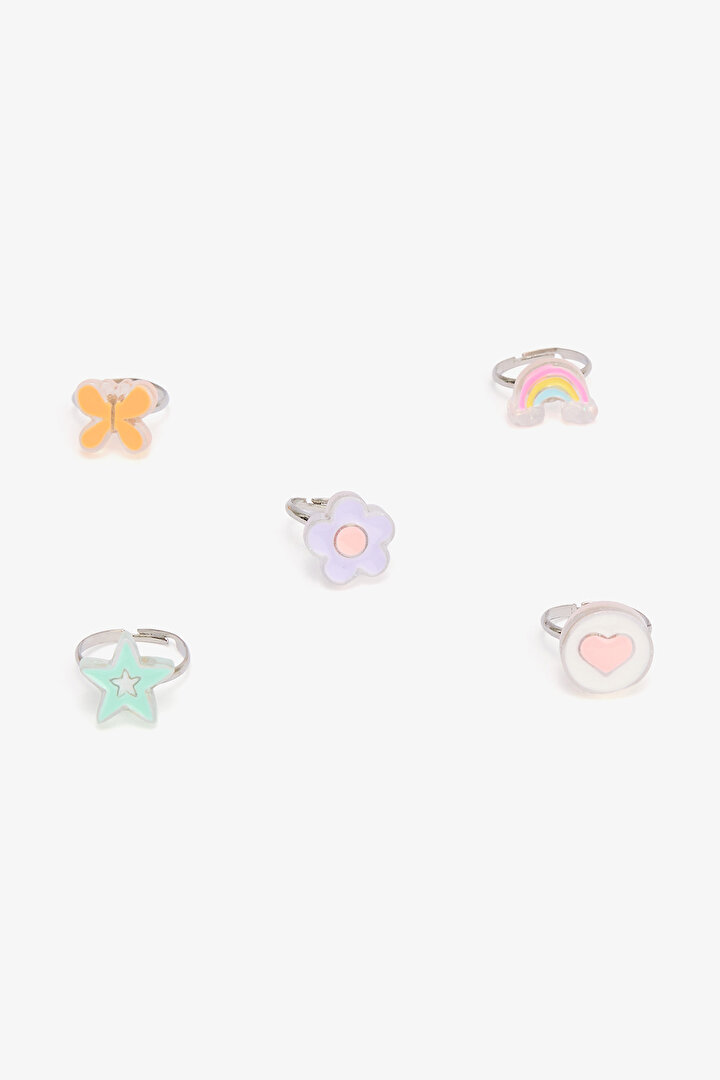 Colorful Girls 5-Piece Ring Set - 1