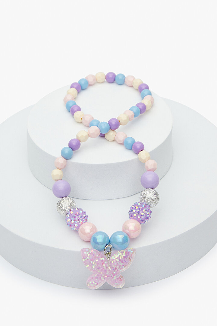 Kız Çocuk Lila Kelebek Kolye - 1