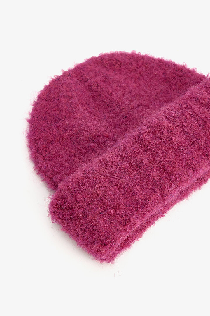 Fuşya Reneta Yumuşak Dokulu Bere - 2