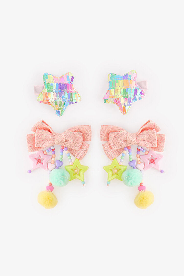 Girls' Star 4 Pack Hair Clip Set - 1