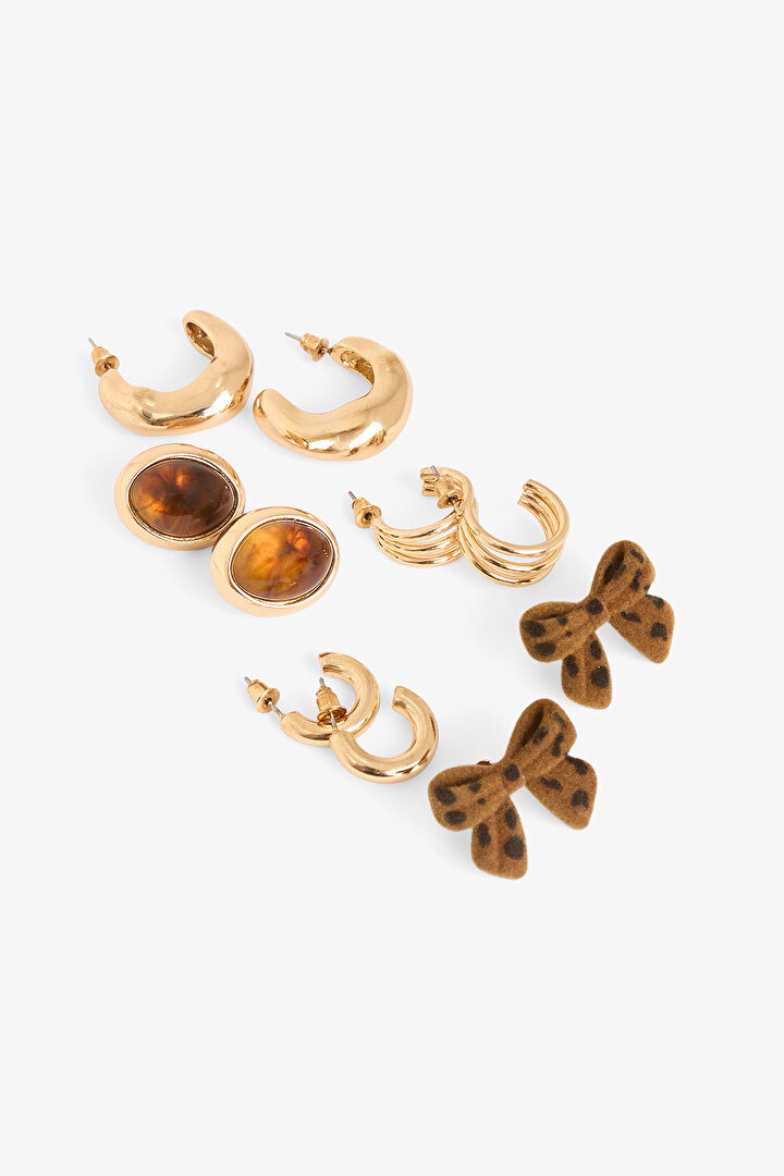 Gold Color Alissia 4-Piece Earring Set - 2
