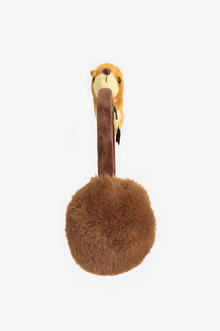 Kahverengi Kız Çocuk Sincaplı Kulaklık - 2