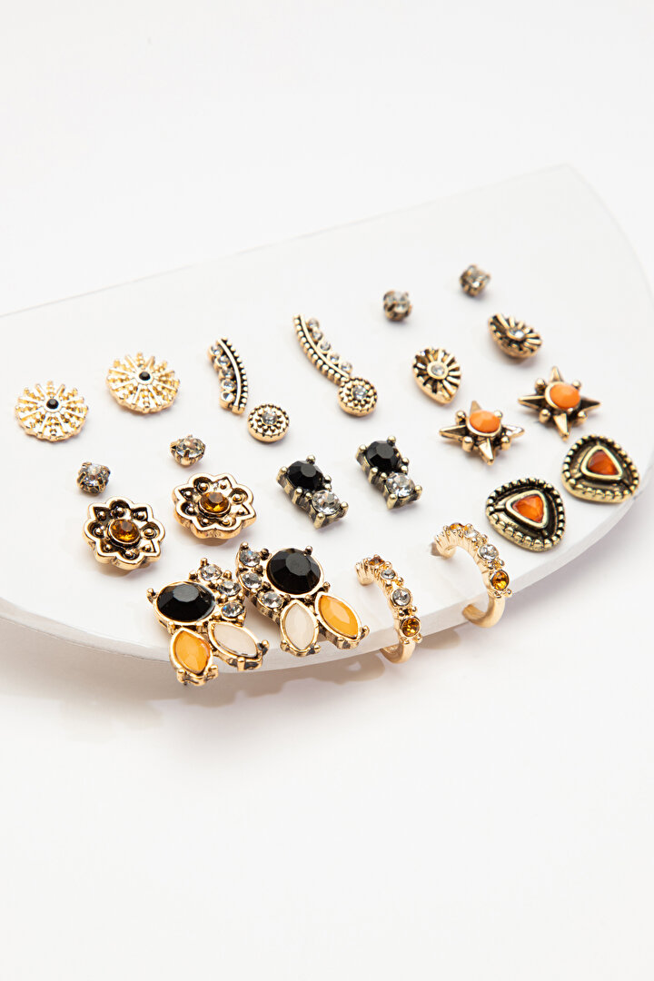 Çok Renkli Rosali Küpe Set - 1
