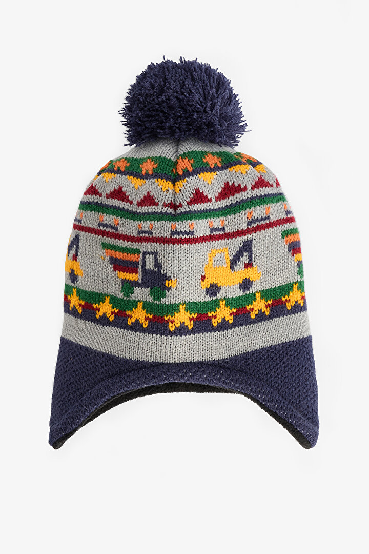 Erkek Çocuk Arabalı Çizgili Bere - 1