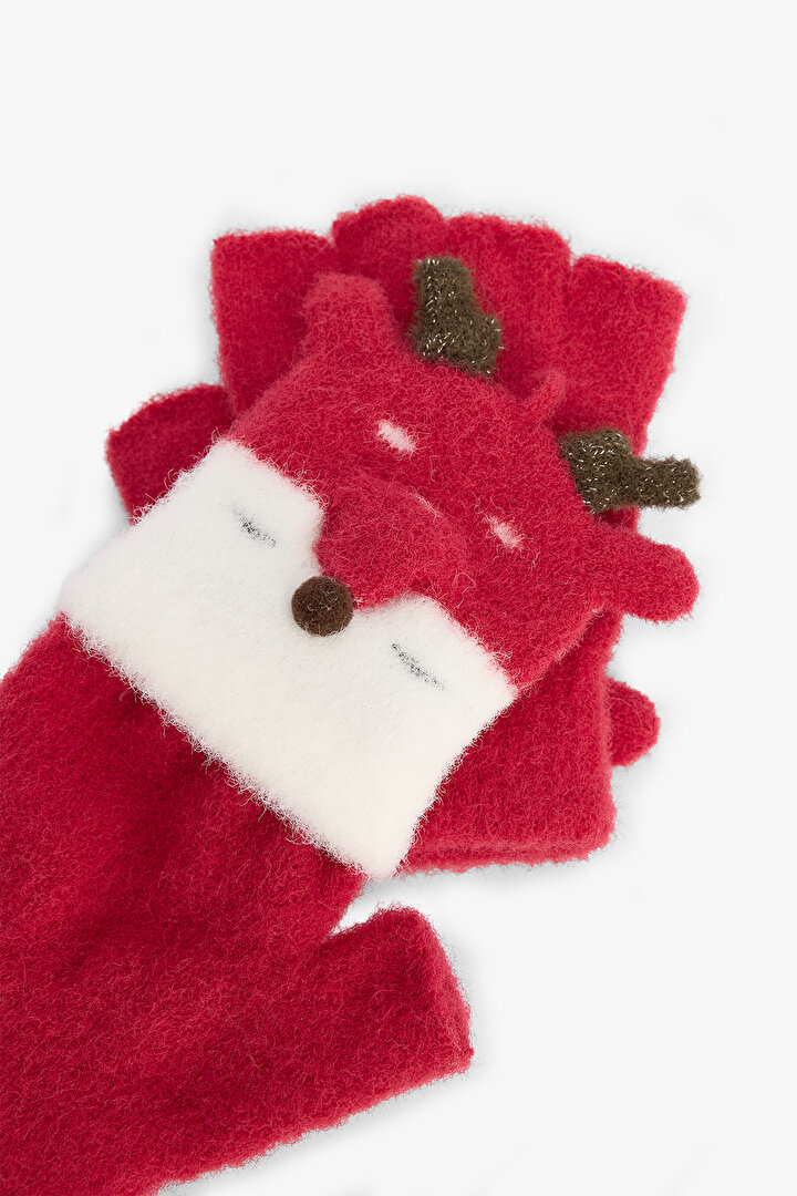 Red Boy's Deer Gloves - 2