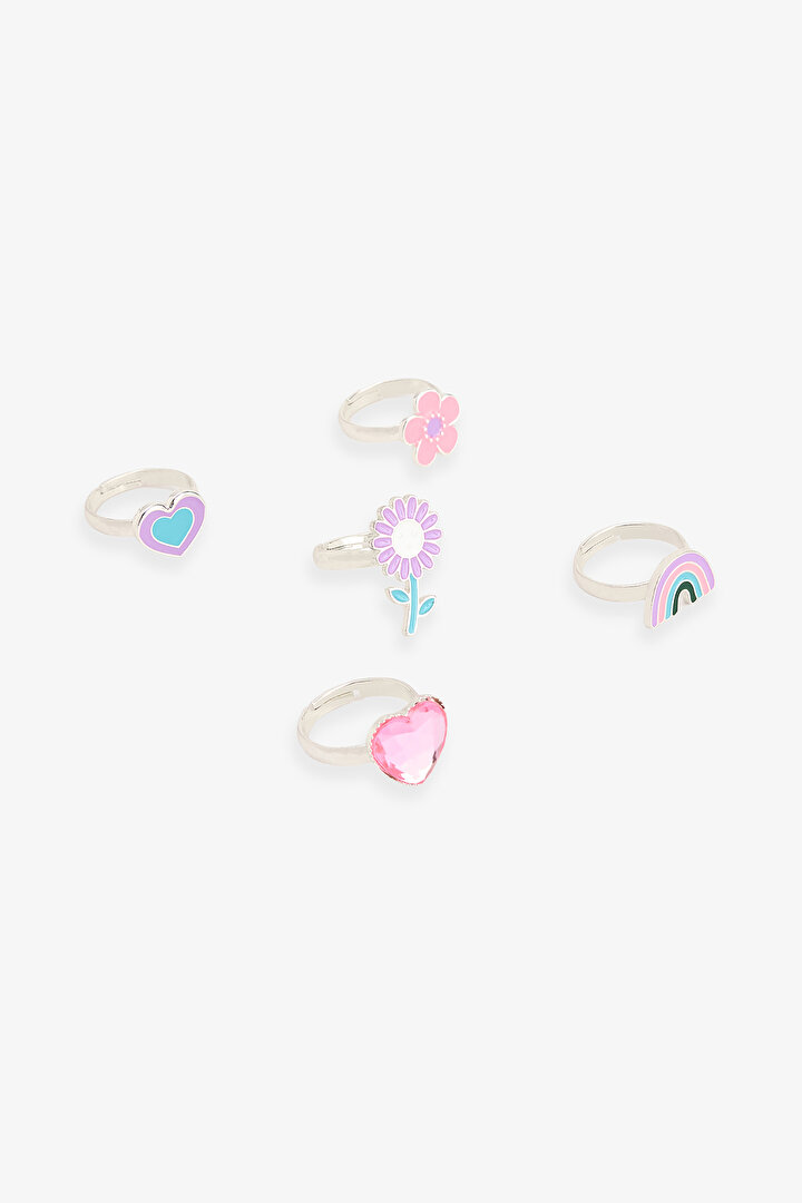 Renkli Kız Çocuk Happy Yüzük Seti - 2