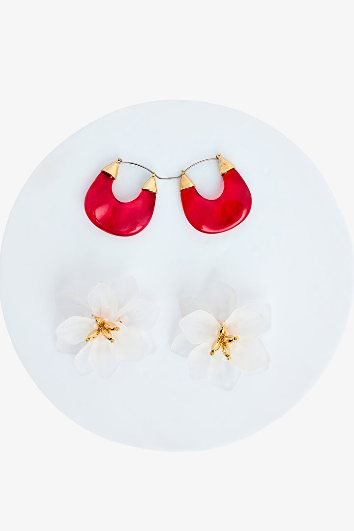 Floral Gold Earring Set - 1