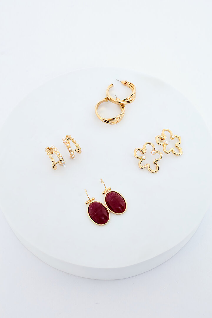 Adella Red Earring Set - 2