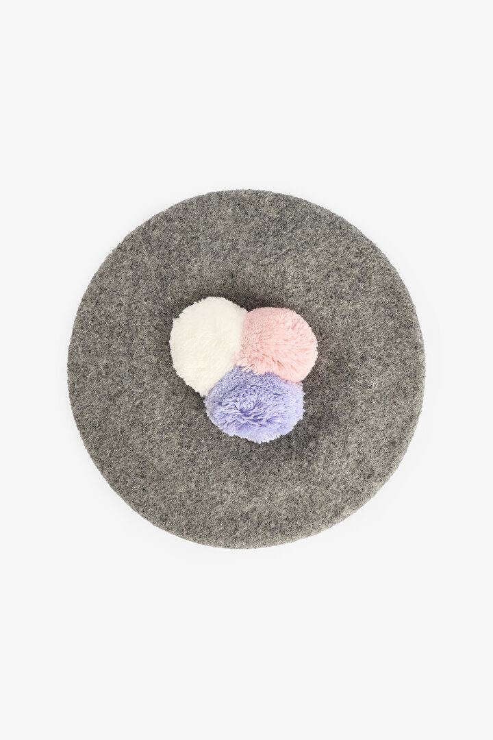 Siyah Gri Kız Çocuk Lucia Şapka - 1