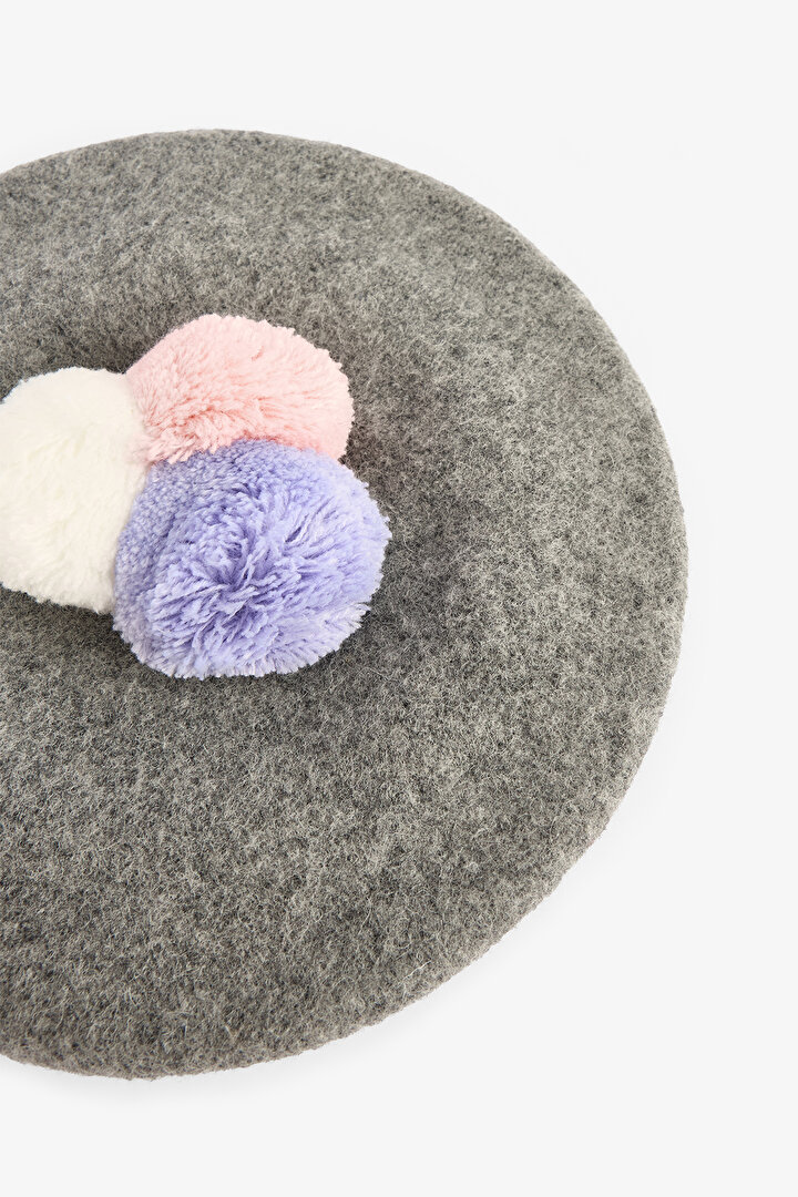 Siyah Gri Kız Çocuk Lucia Şapka - 2