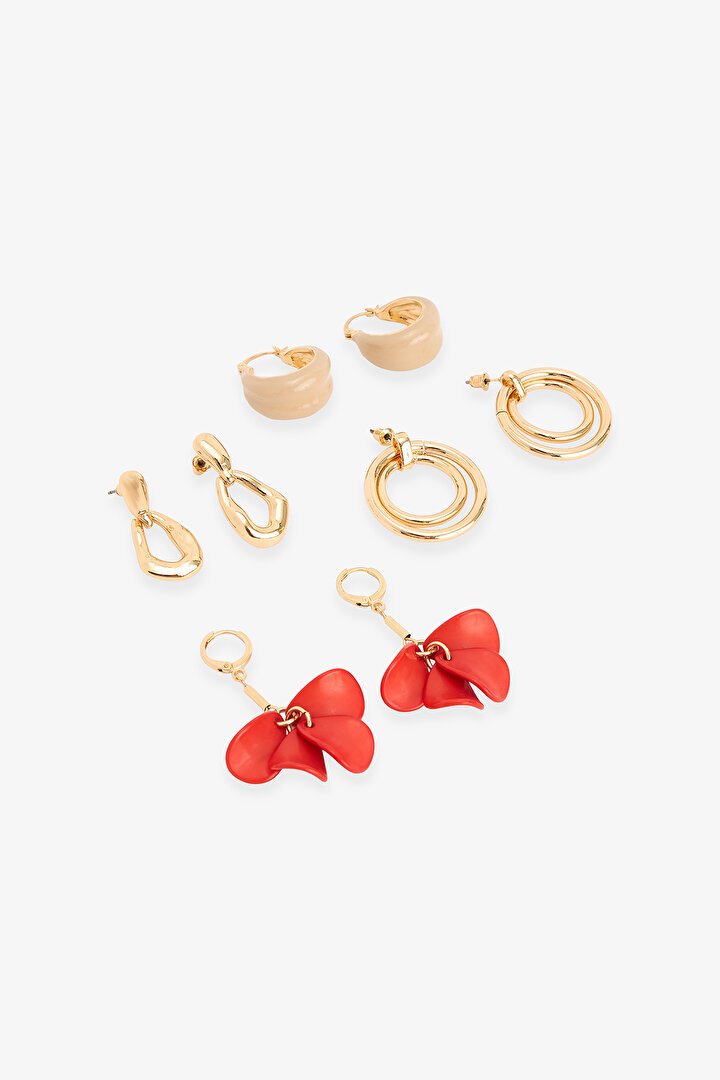 Red Loni Earring Set - 2