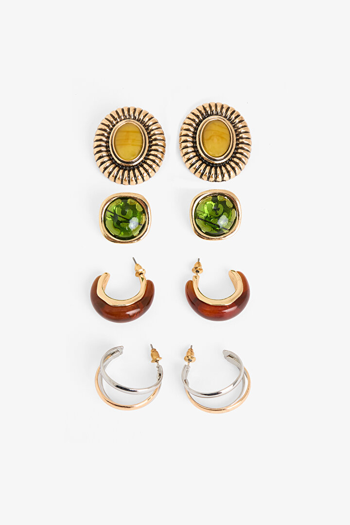 Gold Color Daren 4-Piece Earring Set - 1