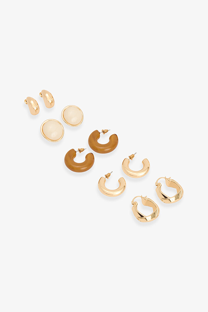 Altın Rengi Leila 5'li Küpe Seti - 2