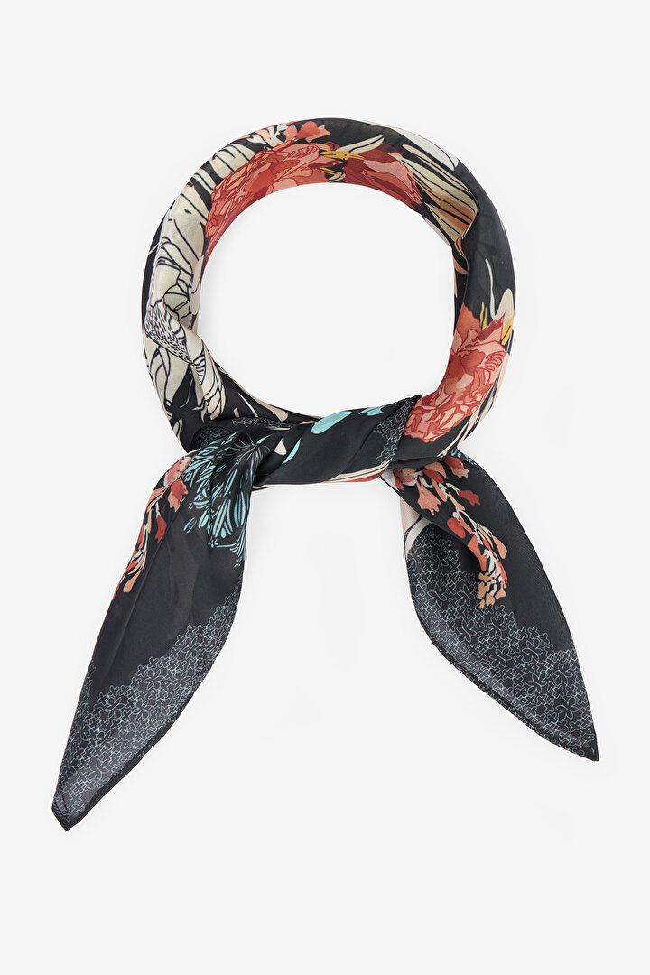 Ekru Vanessa Çiçekli Bandana - 1