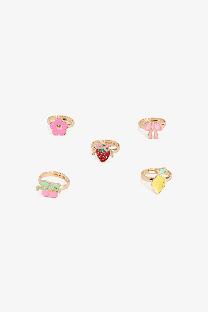 Renkli Kız Çocuk Fruit Yüzük Seti - 1