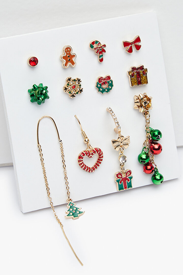 New Year Funny Renkli Küpe Seti - 1