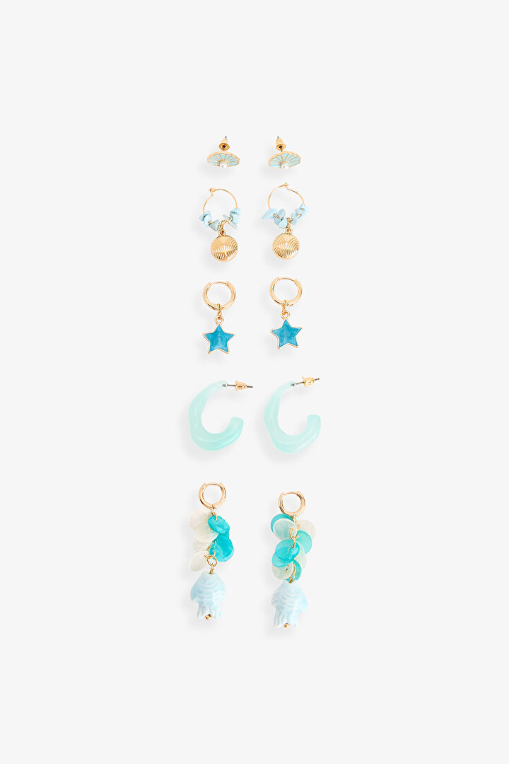 Açık Mavi Gisele Küpe Seti - 1