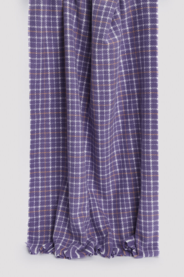 Aren Checkered Purple Scarf - 2