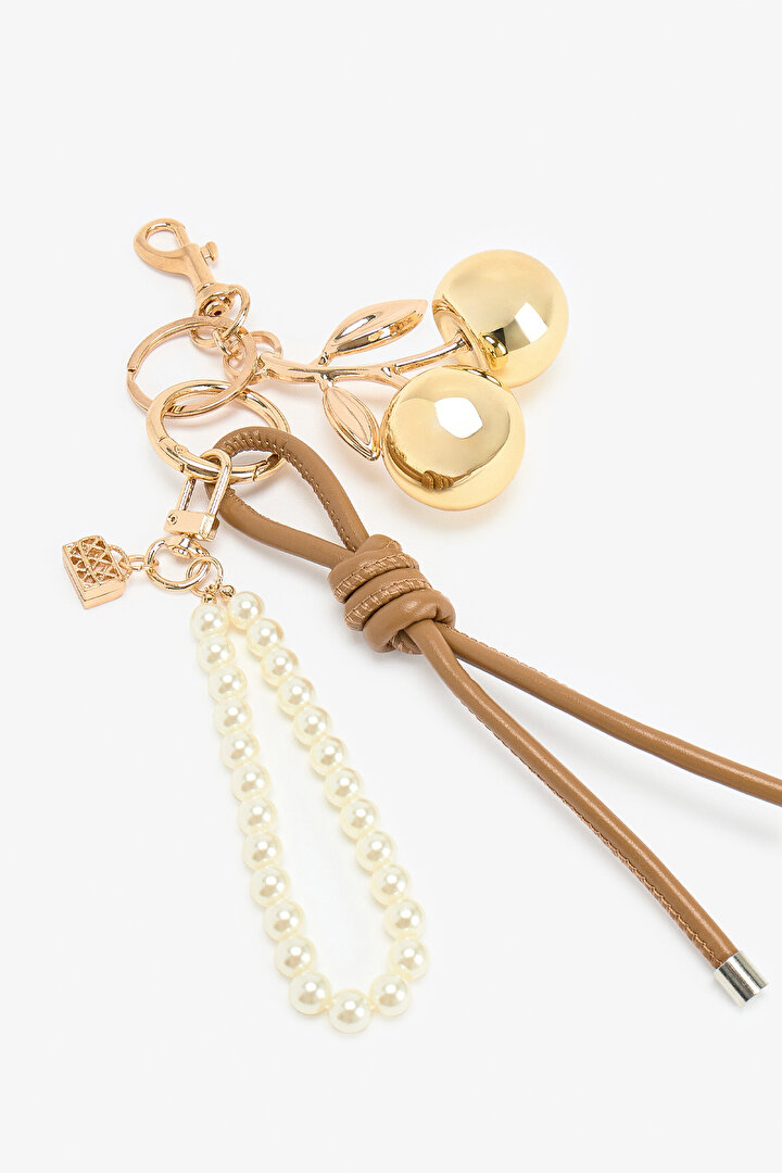 Gold Cherry Keychain - 2