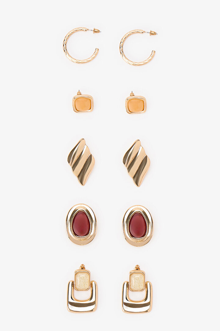 Gold Isabel 4 Pack Earring Set - 1