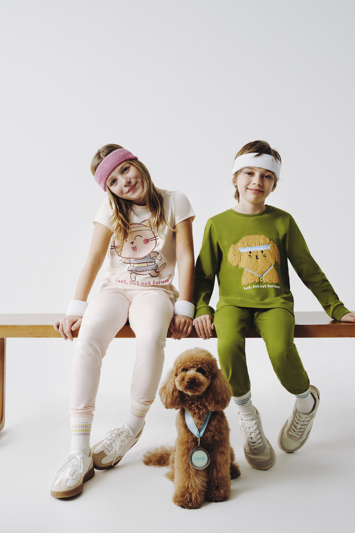 Penti Yağ Yeşili Erkek Çocuk Runner Dog Uzun Kollu Pamuklu 2'li Pijama Takımı