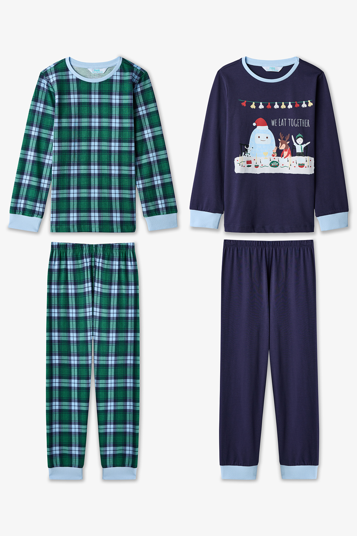 Penti Erkek ÇocukTogether Ekoseli Uzun Kollu Pamuklu 2li Pijama Takımı Çok Renkli