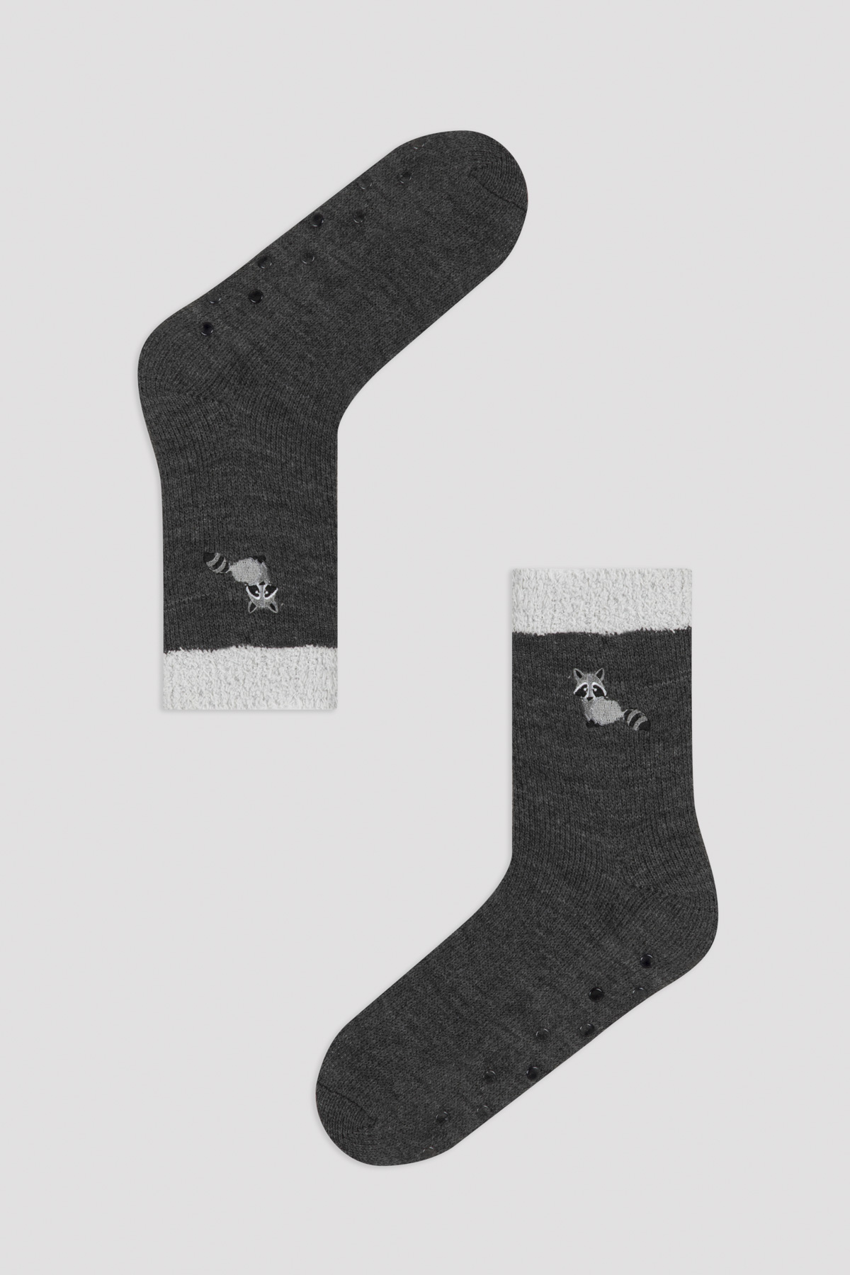 Penti Gri Kedi Desenli Soket Çorap. 1