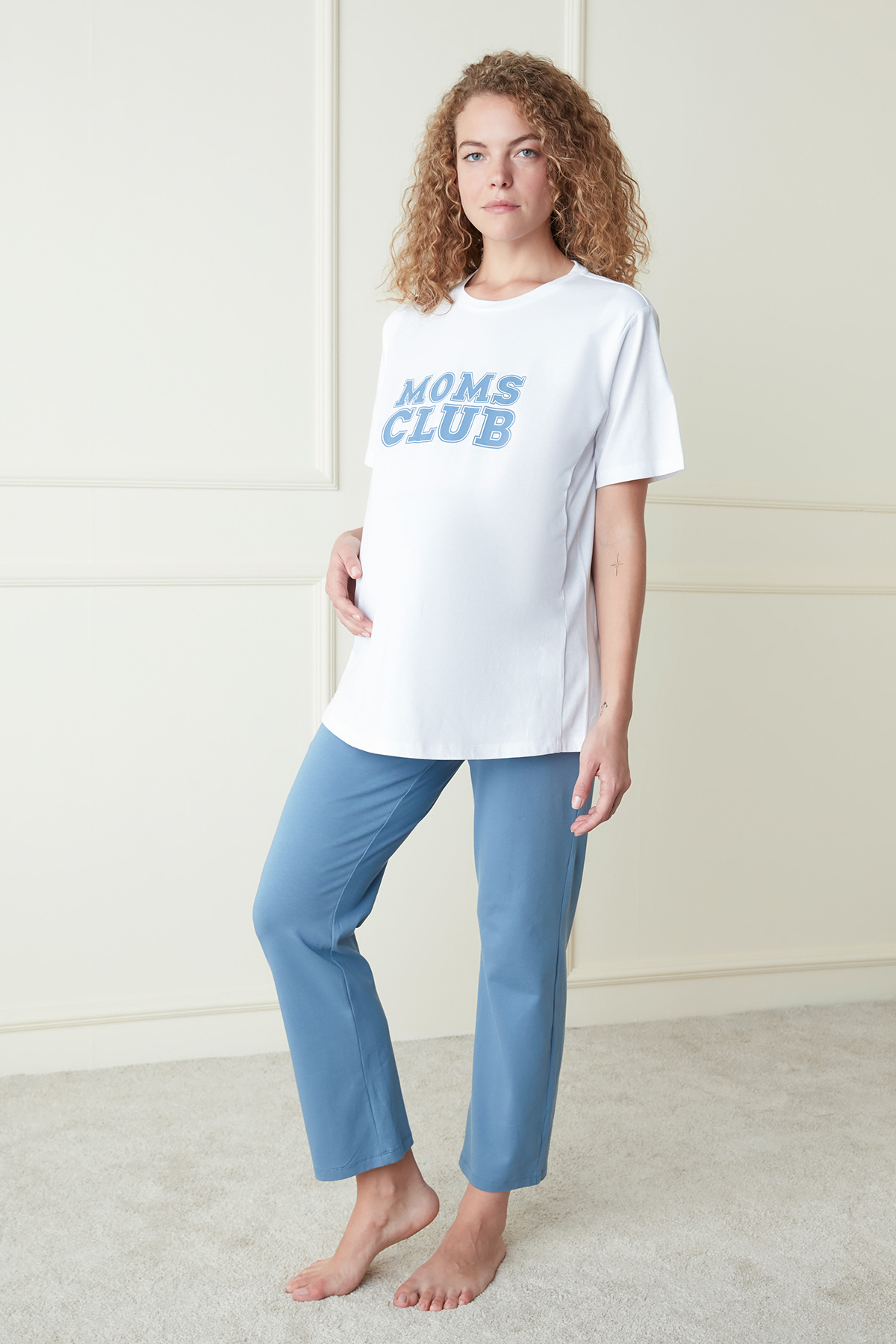 Penti Optik Beyaz Mama Hamile Blue Tişört. 1